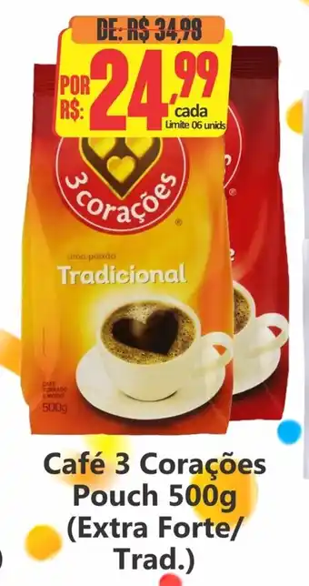 Big Supermercados Café 3 Corações Pouch oferta