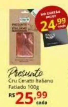 Ricoy Supermercados Presunto Cru Ceratti Italiano Fatiado 100g oferta
