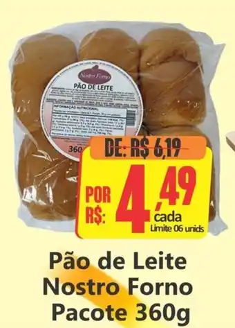 Big Supermercados Pão de Leite Nostro Forno Pacote oferta