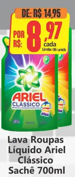 Big Supermercados Lava Roupas Líquido Ariel Clássico Sachê oferta