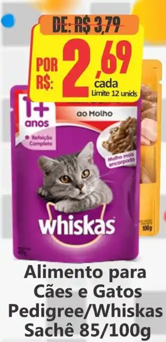 Big Supermercados Alimento para Cães e Gatos Pedigree/Whiskas Sachê oferta