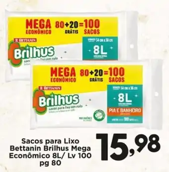 Confiança Supermercados Sacos para Lixo Bettanin Brilhus Mega Econômico oferta