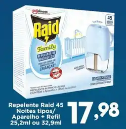 Confiança Supermercados Repelente Raid 45 Noites tipos/ Aparelho oferta