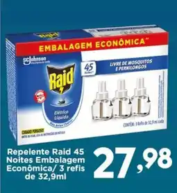 Confiança Supermercados Repelente Raid 45 Noites Embalagem Econômica/ 3 refis oferta