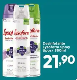 Confiança Supermercados Desinfetante Lysoform Spray tipos oferta