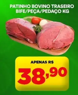 Supermercado Porecatu Patinho bovino traseiro bife/peça/pedaço oferta