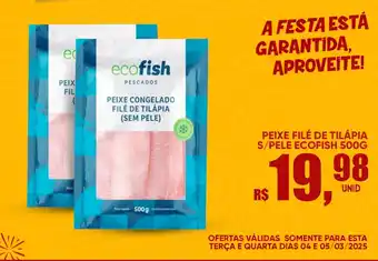 Supermercado Bernardão Peixe filé de tilapia s/pele ecofish oferta