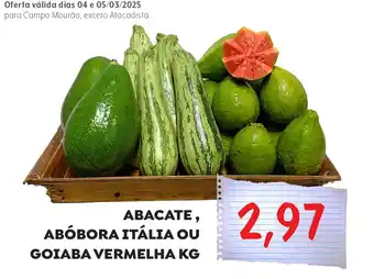 Paraná Supermercados Abacate, abóbora itália ou goiaba vermelha oferta