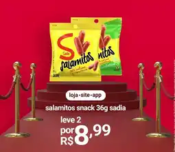 Lojas Americanas Sadia - salamitos snack oferta