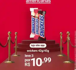 Lojas Americanas Snickers oferta