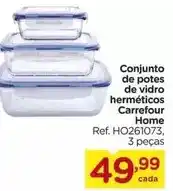 Carrefour Carrefour - conjunto de potes de vidro hermeticos home oferta