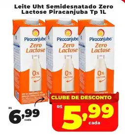 Rede uniforça Leite Uht Semidesnatado Zero Lactose Piracanjuba Tp oferta