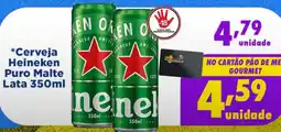 Pão de Mel Cerveja Heineken Puro Malte Lata oferta