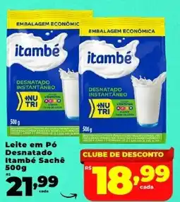 Rede uniforça Leite em Pó Desnatado Itambé Sachê oferta