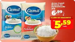 Rede uniforça Arroz Camil Branco ou Parboilizado oferta