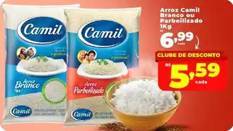 Rede uniforça Arroz Camil Branco ou Parboilizado oferta