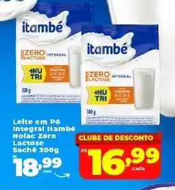 Rede uniforça Leite em Pó Integral Itambé Nolac Zero Lactose Sache oferta