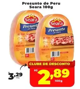 Rede uniforça Presunto de Peru Seara oferta