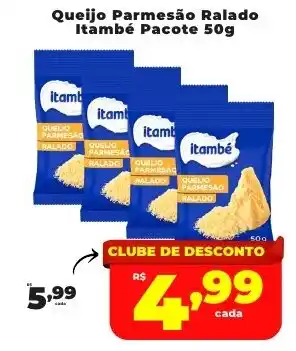 Rede uniforça Queijo Parmesão Ralado Itambé Pacote oferta