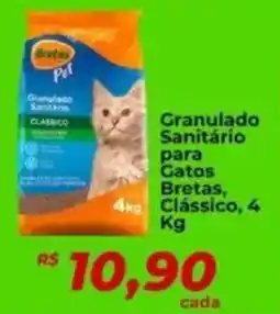 Supermercados Bretas Granulado Sanitário para Gatos Bretas, Clássico, oferta