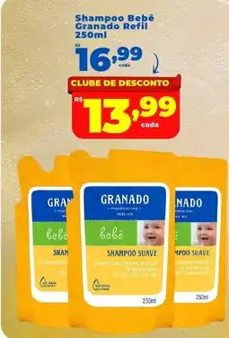 Rede uniforça Shampoo Bebê Granado Refil oferta