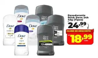 Rede uniforça Desodorante Stick Dove 24h oferta