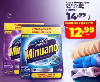 Rede uniforça Lava Roupa em Pó Minuano Sachê (Tipos) oferta