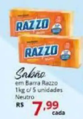 Sabao em barra Razzo 1kg c/5 unidades Neutro