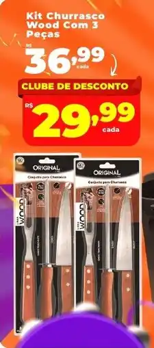 Rede uniforça Kit Churrasco Wood oferta