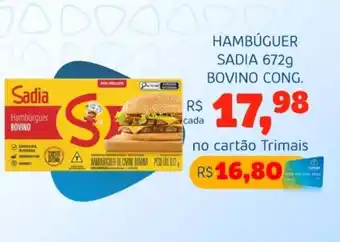 Bergamais Supermercados Hambúguer sadia bovino cong. oferta