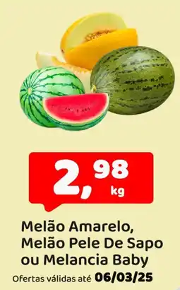 Mineirão Atacarejo Melão Amarelo, Melão Pele De Sapo ou Melancia Baby oferta