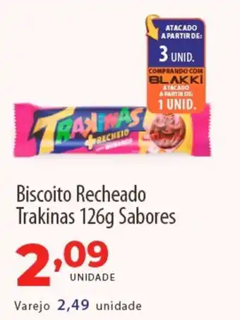 Akki Atacadista Biscoito Recheado Trakinas  Sabores oferta