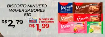 Rede Krill Biscoito minueto wafer sabores oferta