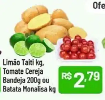 Supermercados Goes Limão Taiti kg, Tomate Cereja Bandeja ou Batata Monalisa oferta