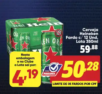 Supermercado Paraná Cerveja Heineken Fardo c/12 Und. Lata oferta