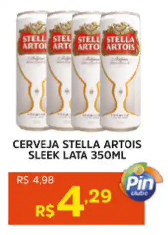 Pinheiro Supermercado Cerveja stella artois sleek lata oferta