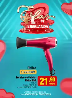 Berlanda Secador de Cabelos Philco Pink oferta