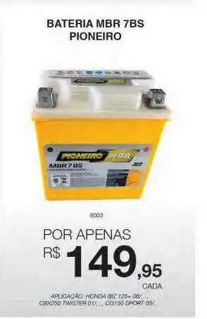 Baterria Mbr 7bs Pioneiro