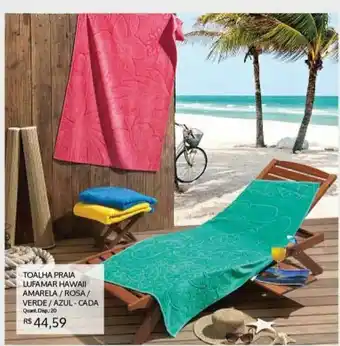 Bistek Supermercados Toalha Praia Lufamar Hawaii Amarela Rosa Verde Azul oferta