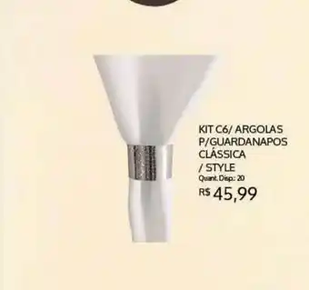 Bistek Supermercados Kit C6 Argolas P Guardanapos Classica Style oferta