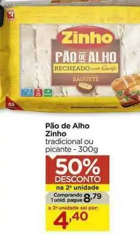 Carrefour Pão De Alho Zinho Tradicional Ou Picante 50% Desconto Na 2a Unidade oferta