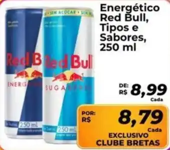 Supermercados Bretas Energético Red Bull tipos e Sabores oferta