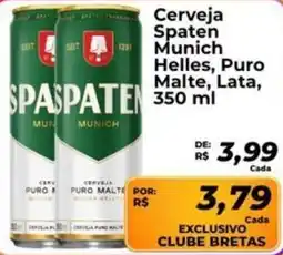 Supermercados Bretas Cerveja Spaten Munich Helles, Puro Malte, Lata, oferta