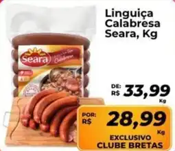 Supermercados Bretas Linguiça Calabresa Seara, oferta