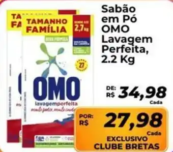 Supermercados Bretas Sabão em Pó OMO Lavagem Perfeita, oferta