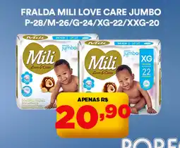 Supermercado Porecatu Fralda mili love care jumbo oferta