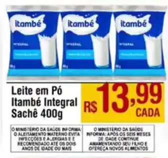 Max Atacadista Leite em Pó Itambé Integral Sachê oferta