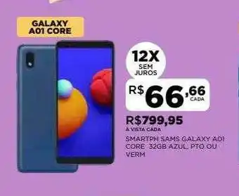 DB Supermercados Smartph Sams Galaxy A01 Core 32gb Azul Pto Ou Verm oferta