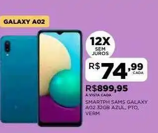 Smartph Sams Galaxy A02 32gb Azul Pto Verm