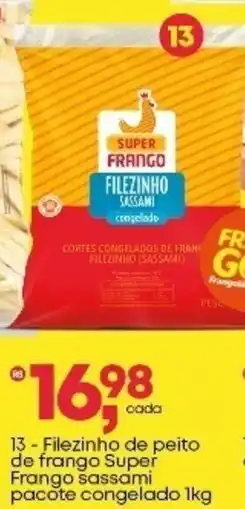 Frangolândia Filezinho de peito de frango Super Frango sassami pacote congelado oferta